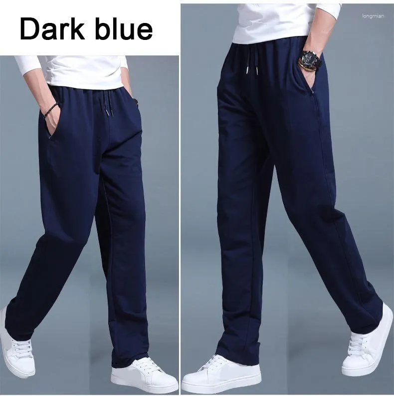 Men's Pants Men Autumn Summer Sports Running Zip Pocket Training Elastic Waist Jogging Casual Trousers Sweatpants Solid Fitness Loose