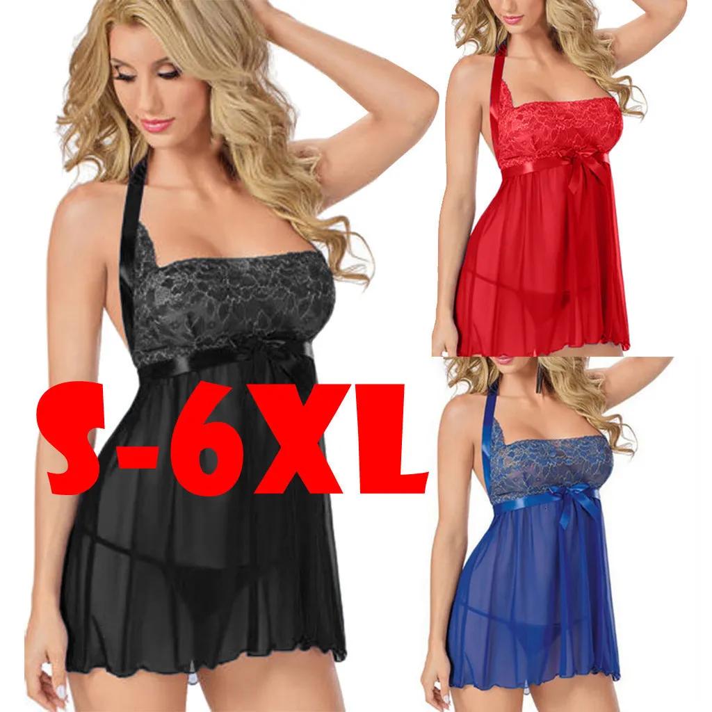 Sexy Conjunto S 6xl Mulheres Sexy Plus Size Garter Babydoll