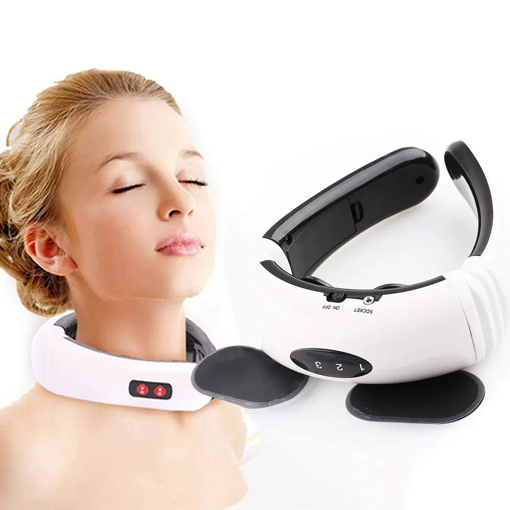 Other Massage Items Electric Neck Massager Pulse Back 6 Modes Power Control Far Infrared Heating Pain Relief Tool Health Care Relaxation Machine 230817