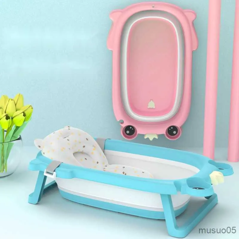 Badkar säten bad hink stor förtjockad baby badkar säkerhetsmaterial badbassäng vikbar badrum fat stabilt bärande R230818