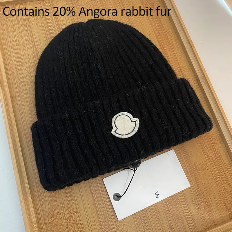 Cappello lavorato a maglia in pelo di coniglio Cappello popolare in Europa e negli Stati Uniti firmato cappello lavorato a maglia contiene il 20% di coniglio d'Angora autunnale e invernale caldo cappello regalo antivento con scatola