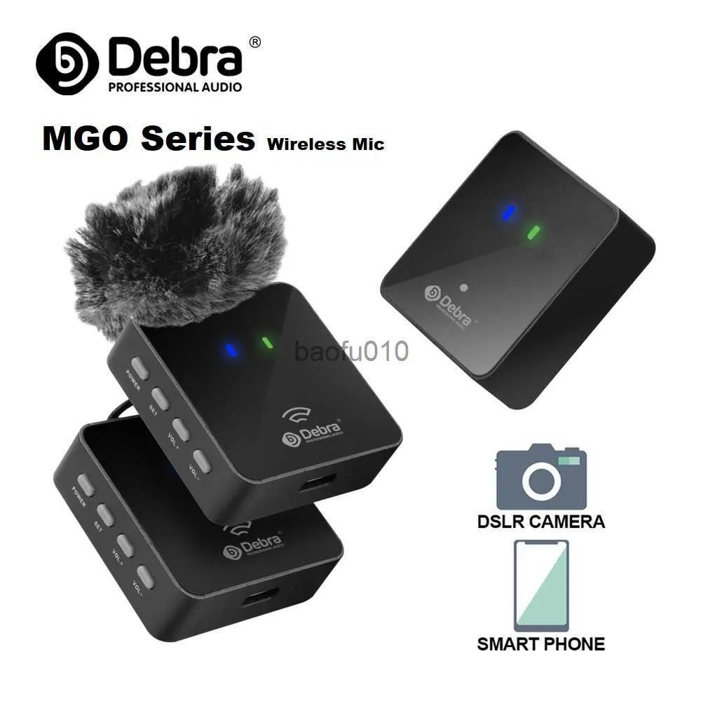 Microphones MGO Series Noise Reduction Portable Lavalier Wireless Microphone för typ C -smarttelefon DSLR -kamera DV VLOG -intervjuinspelning HKD230818