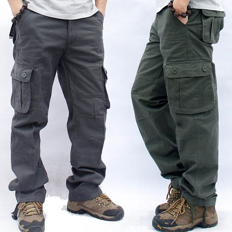 Herren Jeans Cargohose Männer Militär Arbeitsoverall Lose Gerade Taktische Hose MultiPocket Baggy Lässige Baumwolle Army Slacks 44 230817