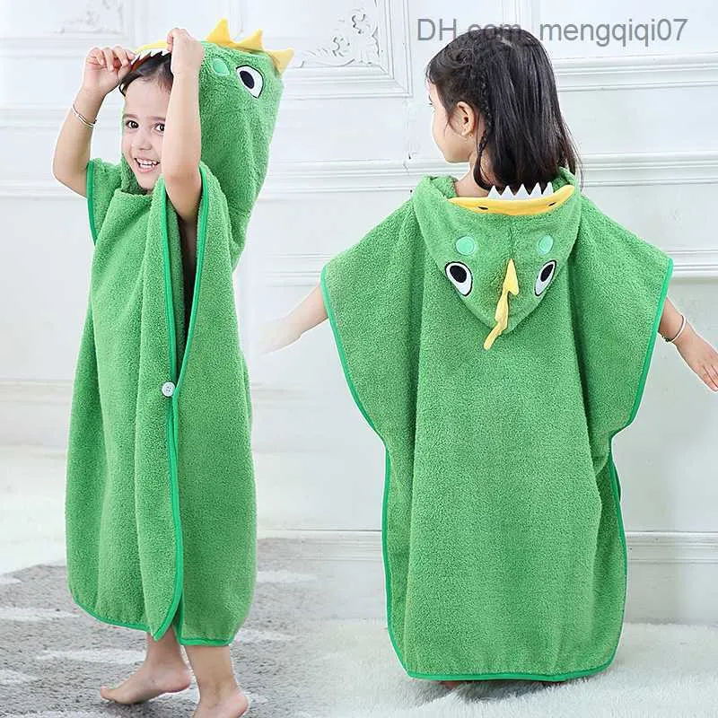 Toallas Batas Algodón de dibujos animados bebé poncho con capucha baño engrosado toalla de baño con capucha para niños suave toalla de baño de playa para niños toalla de baño para bebés Z230819