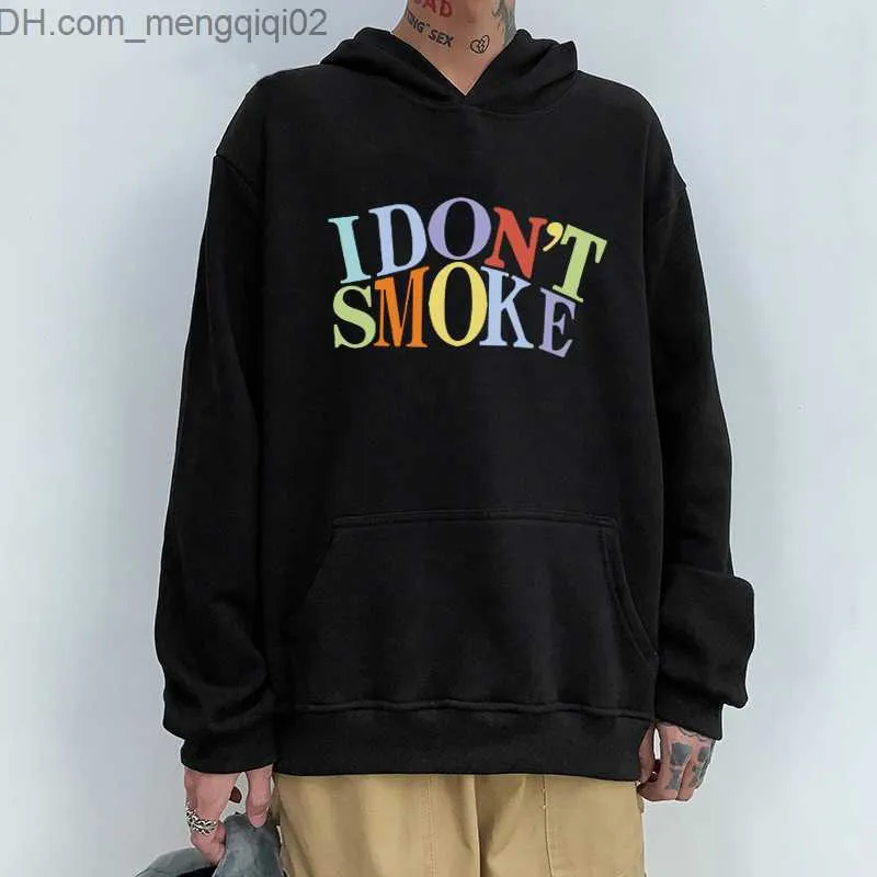 Sweats à capuche masculins Hip Hop Women's Colorful It Smoke Smoke Letter Imprimer Street Clothing HARAJUKU À SWEAGE LONNE MENSEM