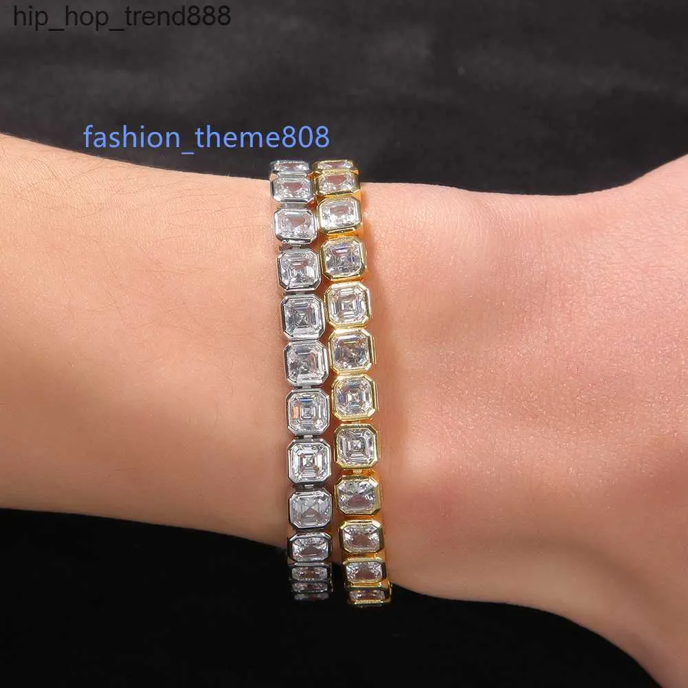 925 bracciale argento quadrata 5 mm catena da tennis vvs gioielli hip hop uomo uomo donna donna