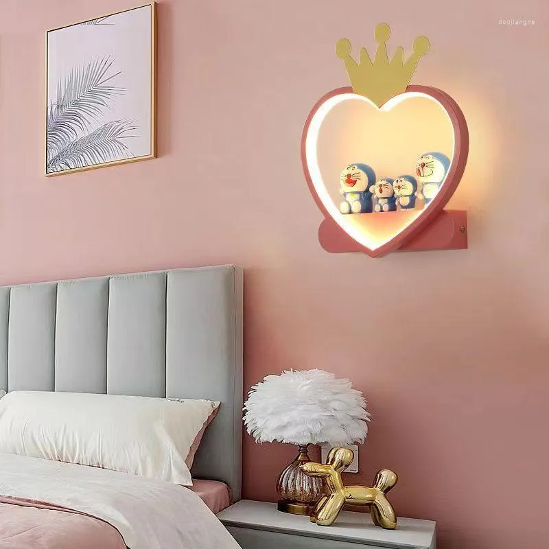 Lámpara de pared Sala para niños 2023 Luz de corona de dibujos animados para dormitorio para niños Biñeras Escalera de la escalera Aisillo de fondo de fondo