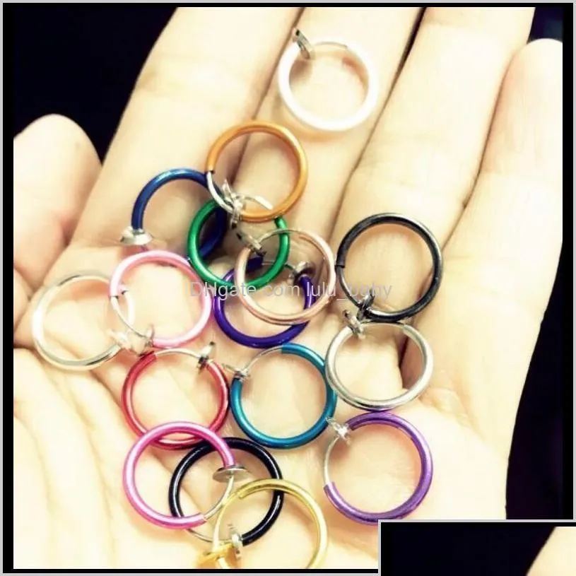 Nose Rings Studs Delivery 2021 Fake Hoop Ring Ear Septum Lip Navel Earrings Body Non Piercing Black Jewelry Drop Ps2865 B3Ylk Dhcz4