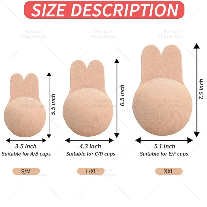 Breast Pad Invisible Sticky Bra Women Adhesive Reusable Lift Up Nipple  Covers Strapless Backless Bra Rabbit Ears Pasties 230818 From Zhengrui03,  $3.5