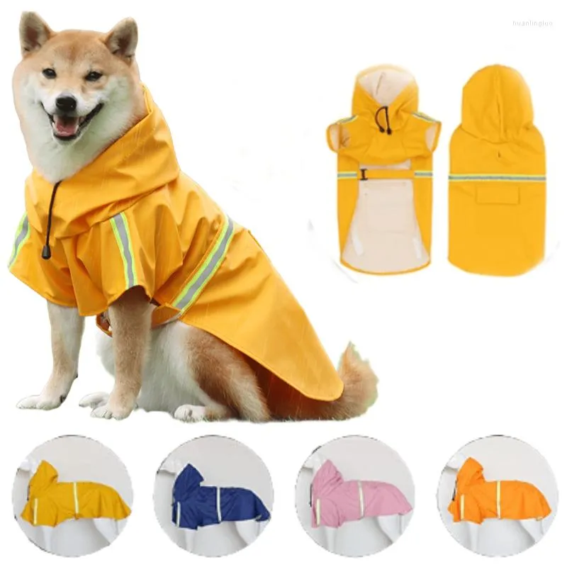 Dog Apparel Raincoat Cape Style Reflective Strip Pet Windproof And Rainproof Big Hooded