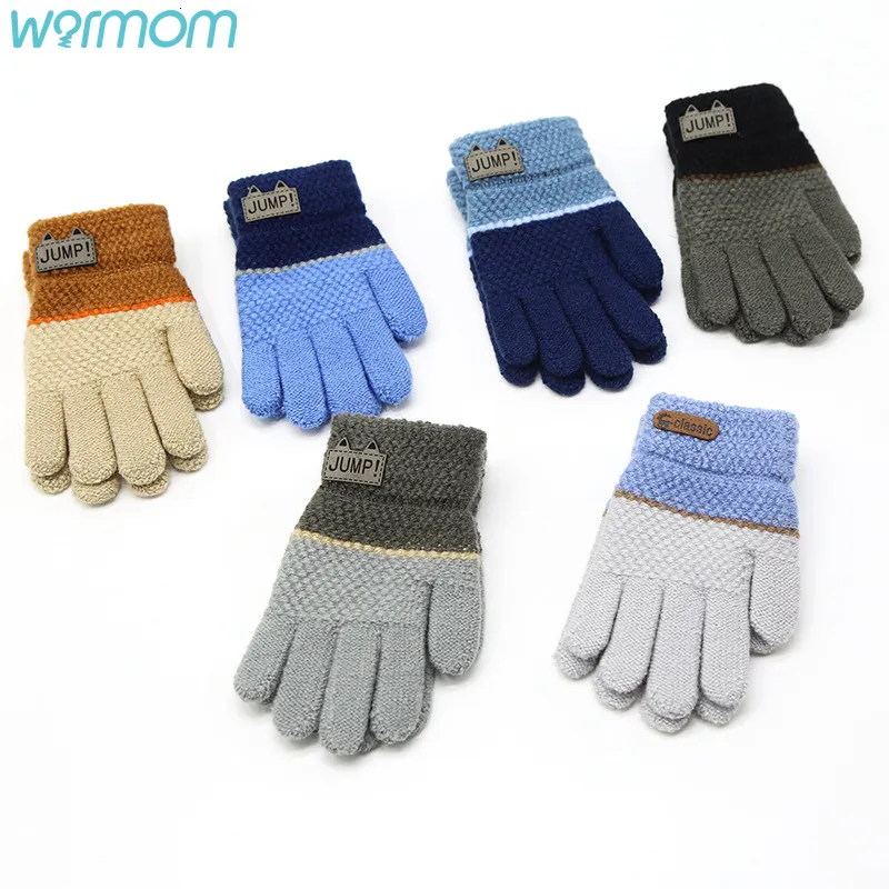 Mittens Childrens Warmom para 4 Luvas 7y O calor do inverno espessou o dedo completo, esportes para estudantes esportes 230818