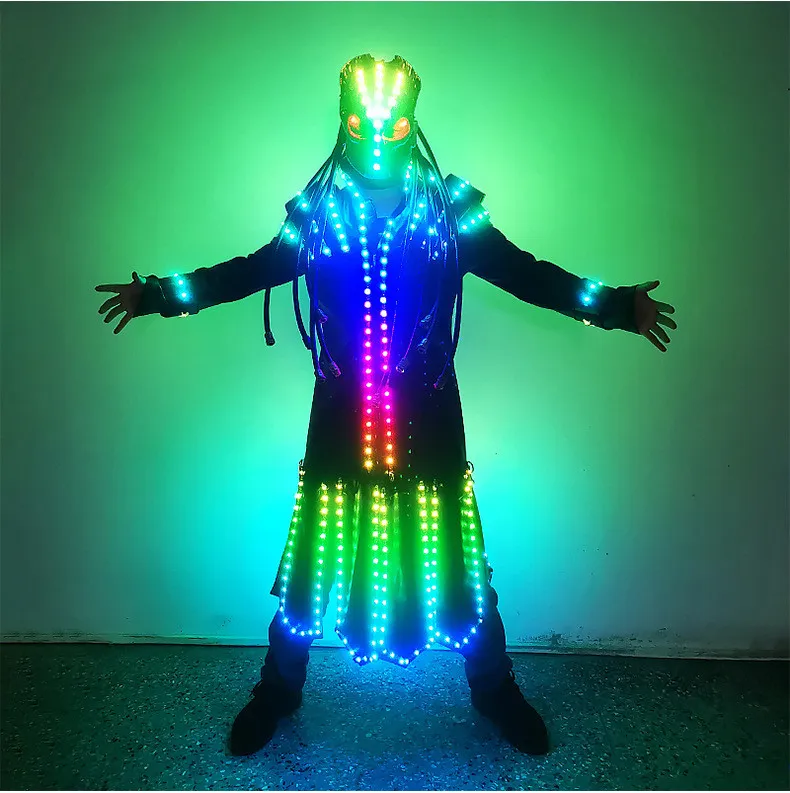 LED Armored Warrior Costume With RGB Lighting – Wireless Stage ...