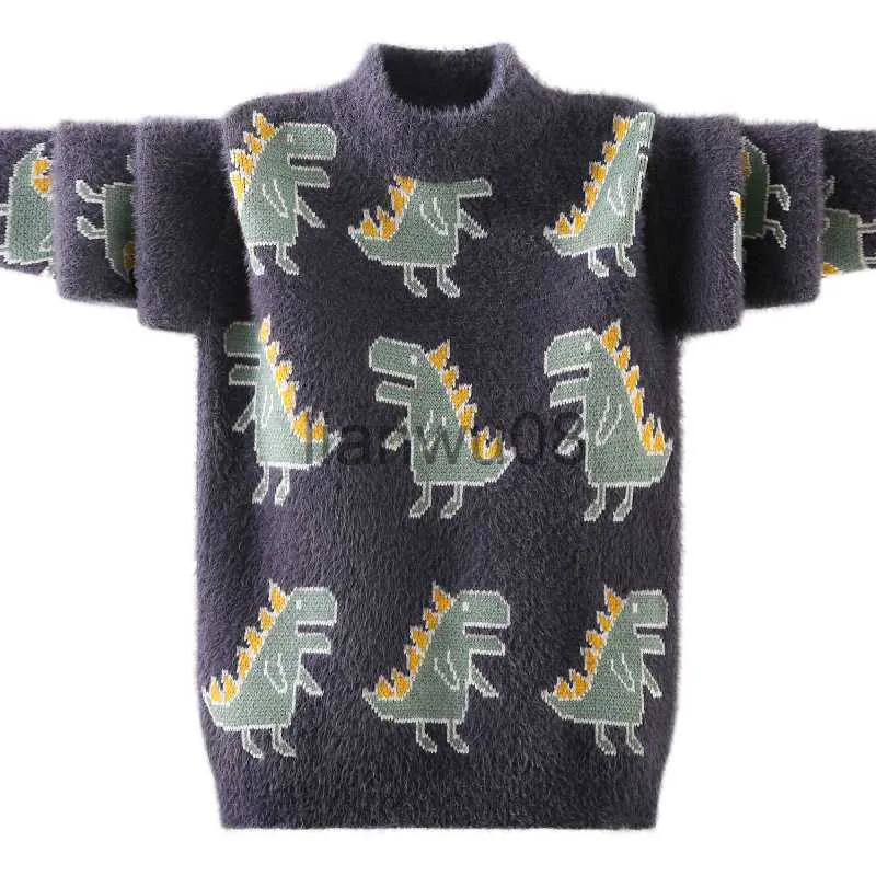 Pullover Nuovo arrivo per bambini invernale per bambini vestiti per ragazzi bambini baby pullover dinosauro morbido pile a maglia a maglia all'ingrosso 315 anni x0818