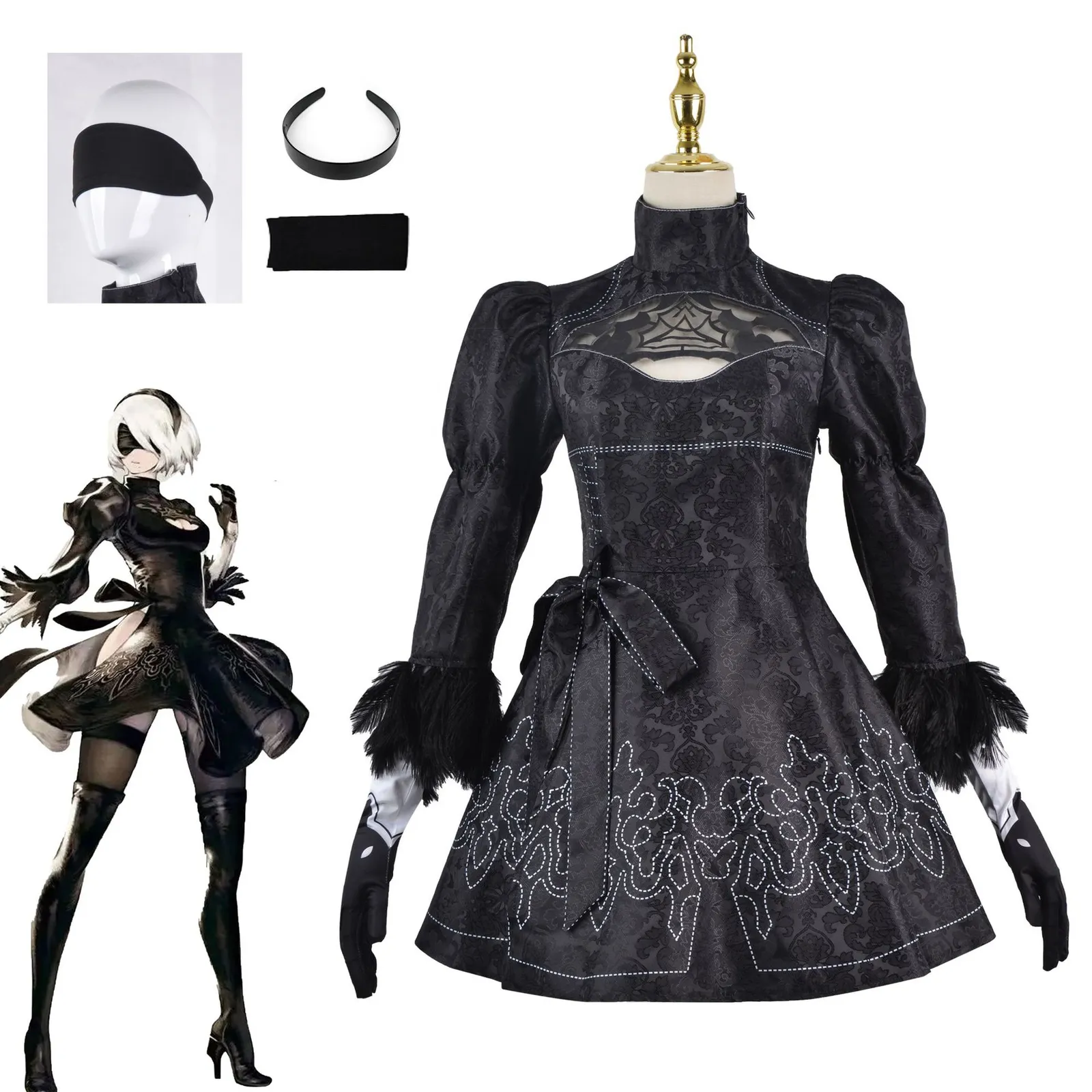 Cosplay Nier Automata Cosplay Costume Yorha 2b Sexig outfit Games Passar Kvinnor Rollspel Kostymer Girls Halloween Party Fancy Dress 230817