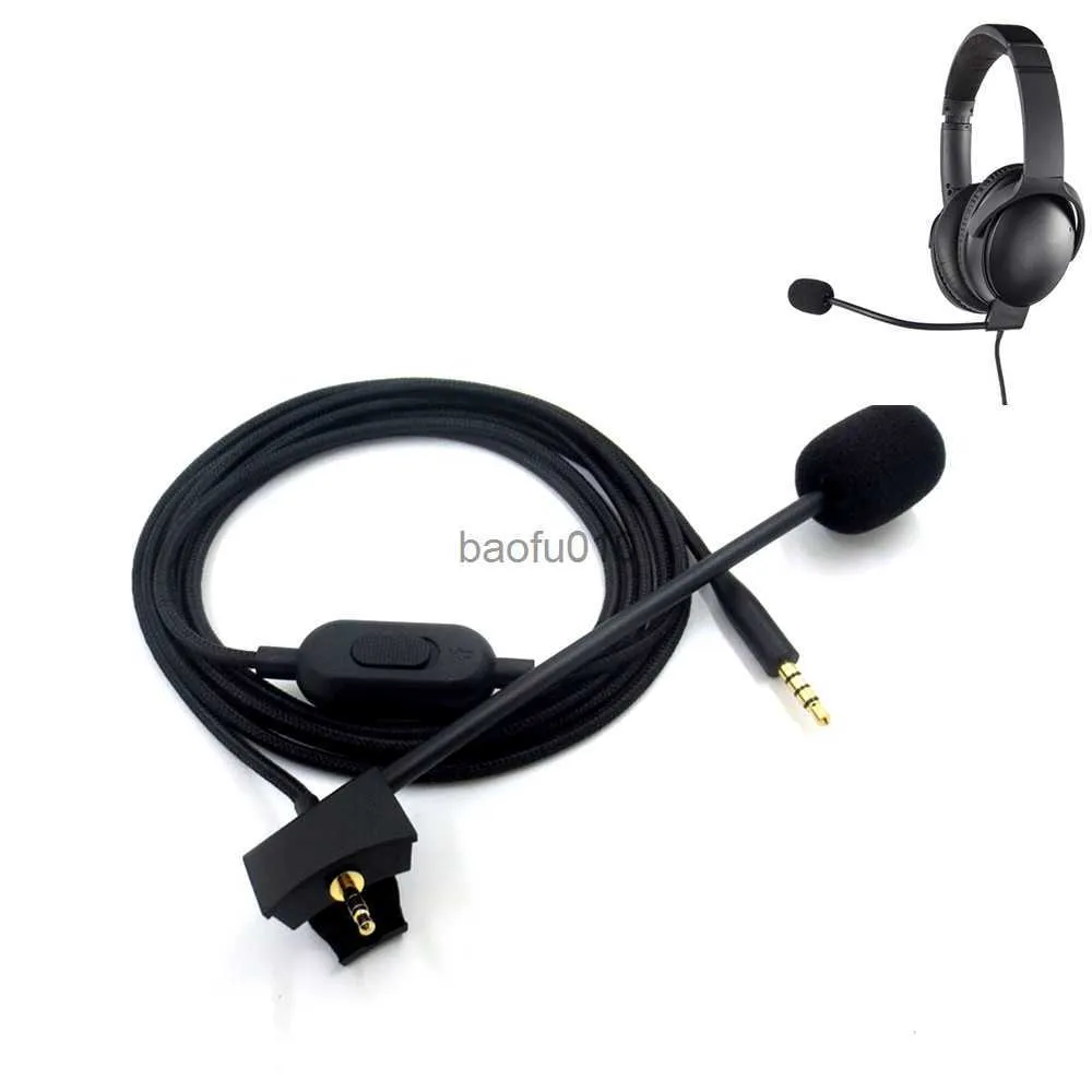Microphones For QC35 QC35II Detachable E-sports Noise Reduction Earphone Microphone Headset Braiding Game Earphone Cable With Volume HKD230818