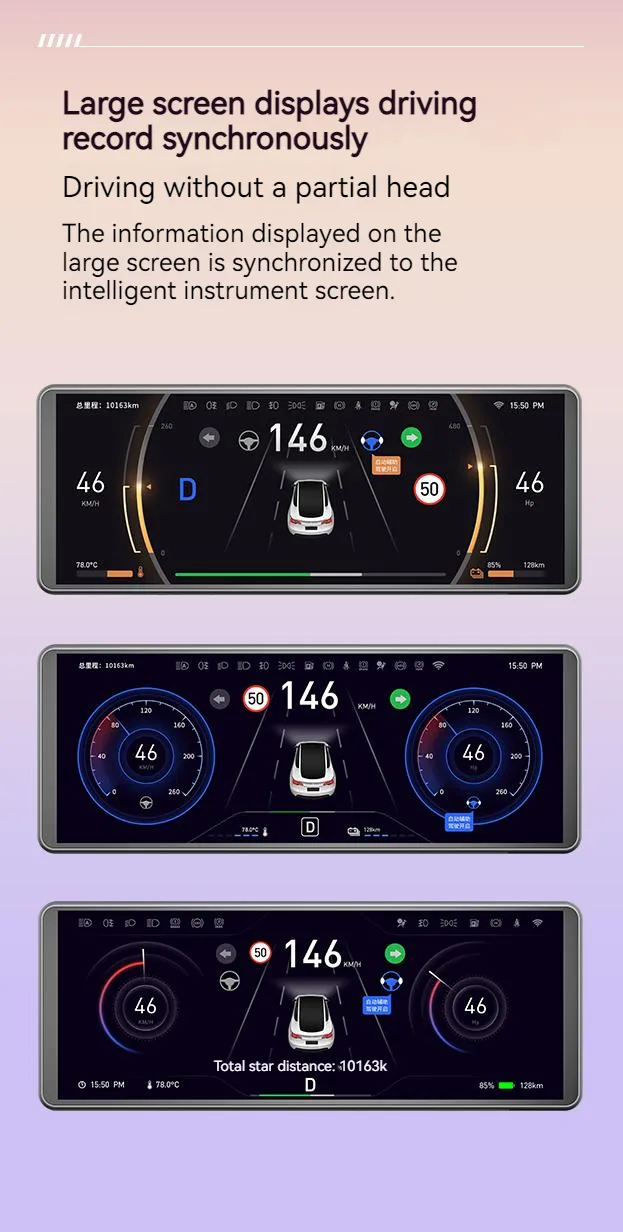 Modell 3 Y H6 Mini Car Screen Instrument Cluster Tachometer Messgeräte  Dashboard Display 6,86 Zoll Display Für Tesla 2017 2023 Von 129,11 €