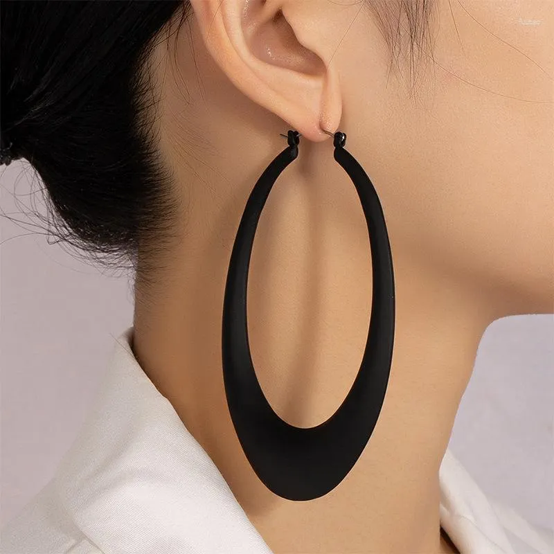 Boucles d'oreilles en peluche bijoux de mode exagérée Ovale Design Black Rose Rebing Drop pour femmes Cadeaux de fête