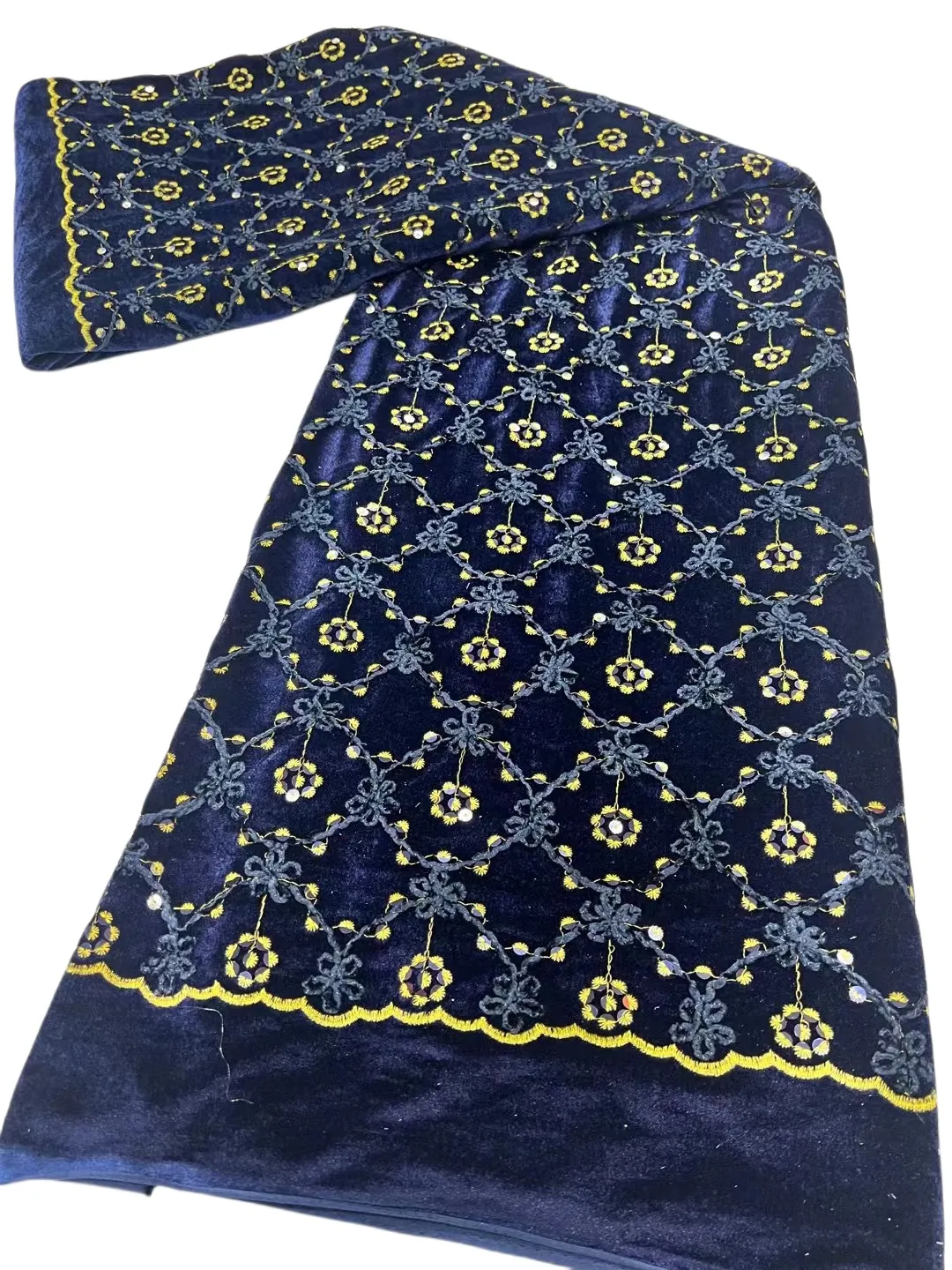 Pano de algodão do bordado 5 jardas de laços de vara de vara de vara de vara de feminino nigeriano festas de aniversário vestuário têxtil craft dentelle feminino africano feminino 2023 novo yq-8145