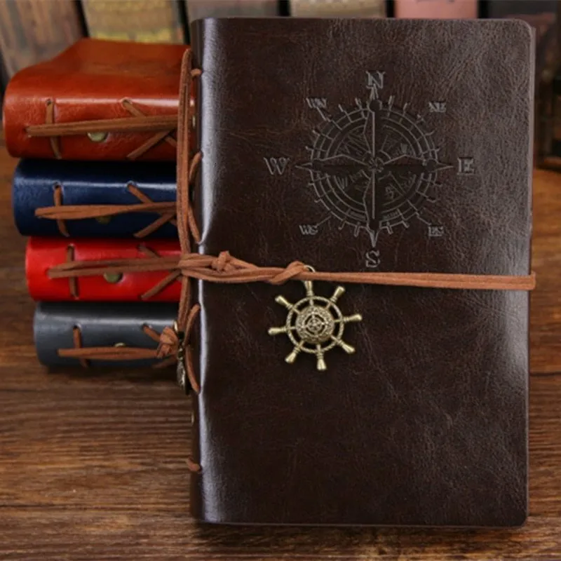 Notepads Scrittura del diario a spirale Diario Diario Notepad Vintage Anchors pirata nautico PU Leather Pendants Note Book Book Bookbook 230817