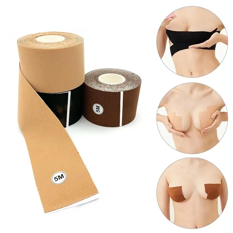 Chest pad 5m bra strap chest lifting tape sticker for nipple body Booby tape fashion chest adhesive push up sticker bra tool 230818