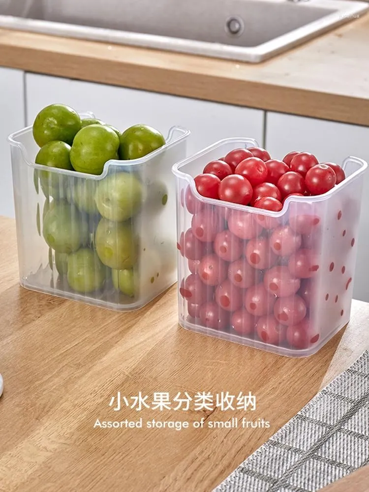 Storage Bottles Refrigerator Box Food Vegetable Fruit Fridge Organizer Drain Basket Onion Ginger Clear Crisp