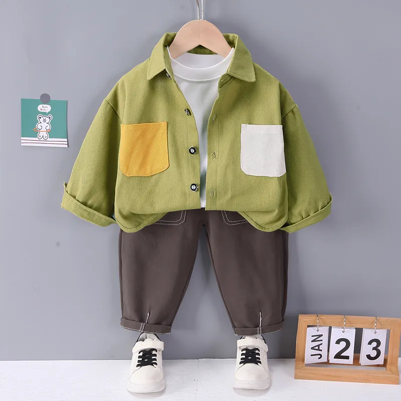 Ensembles de vetements vetements pour enfants beau costume en jean 1 2 3 4 ans enfant en bas age garcon fille automne mode 2PCS veste pantalon 230818