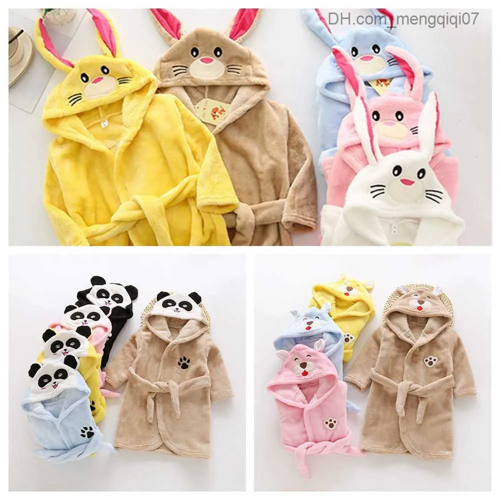 Towels Robes Baby clothing cartoon hoodie children's bath towel baby girl clothing long sleeved hooded towel winter animal children's bath towel Z230819