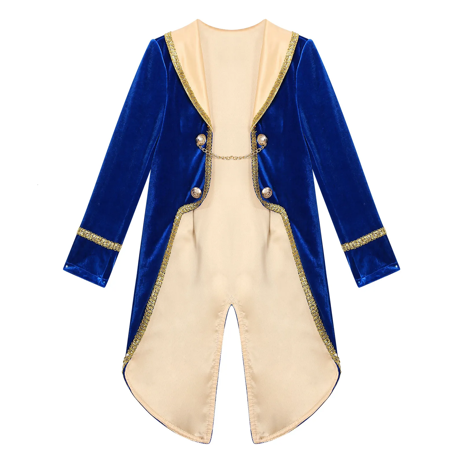 Jackets Toddler Kids Baby Boys Tailcoat Jacket Halloween Prince Cosplay Costume Long Sleeves Tuxedo Coat For Role Play Party Performance 230818
