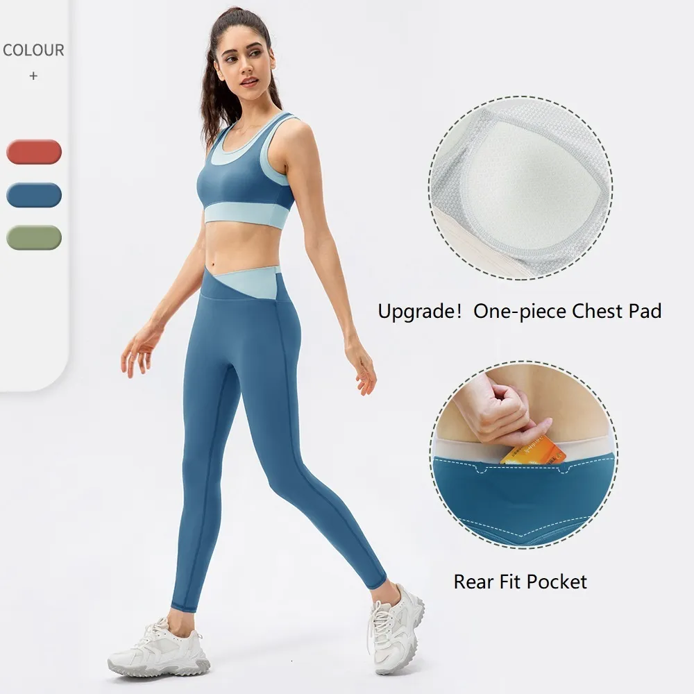 Abiti da yoga da donna tuta da yoga per sport ad alta intensità a 2 pezzi set di yoga set fitness reggiseno giubbotto am