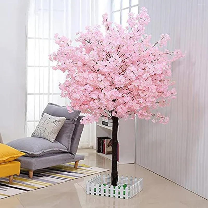 Decorative Flowers Artificial Cherry Blossom Trees Handmade Light Pink Tree Indoor Outdoor Home Office Party Wedding Decor (5FT Tall/1.5M)