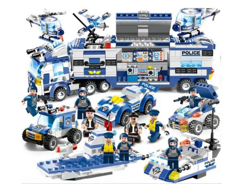 Fierté en gros de la brique de jouets personnalisés construites Lepin City 762pcs Bloc Technic Transformer Modèle de construction Bloc de construction Bloc de construction Policeman