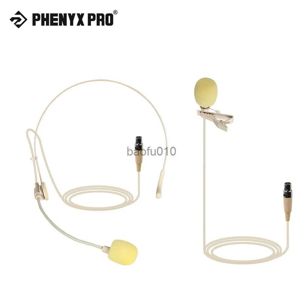 Microphones Beige Color Lavalier Lapel Headset Mic Combo Flexible Wired Boom Headset Compatible with All Phenyx Pro Wireless Mic HKD230818