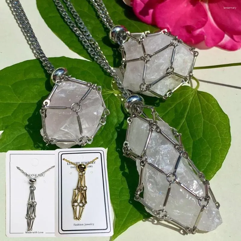 Colliers pendants Collier Collier Collier Interchangeable Métal de filet réglable pour femmes Hommes Stone Collecting