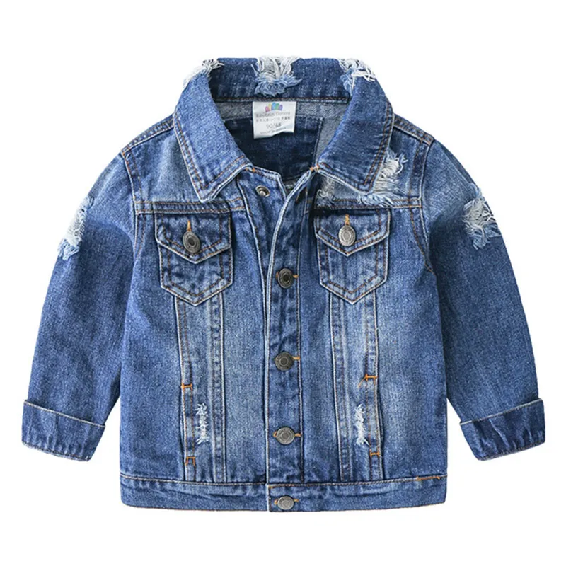 Jackor 2023 Spring Fashion 3 410 12 år Tonåring Barn Kläder Baby Coat Tops Handsome Kids Boys Autumn Holes Denim 230818