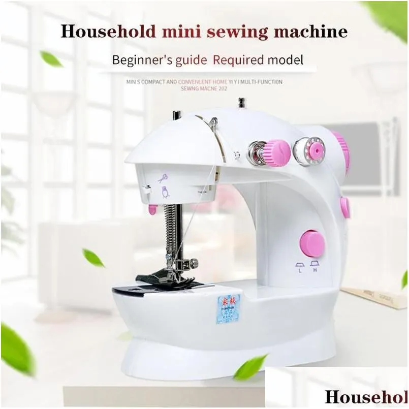 Sewing Notions Tools Portable Electric Hine Pink Mini Handheld Usef Abs Small Single Needle Home Desktop Matic Drop Delivery Appare Dhlm4
