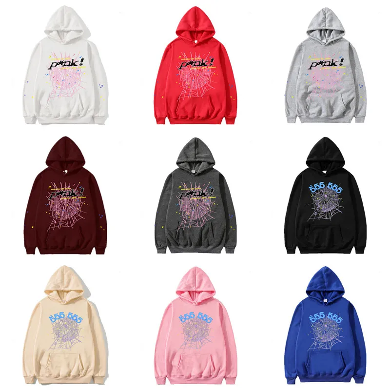 24 New555555 Spider Sweator Designer Purple Hoodie Mens Young Thug Women Choters Luxury Hip Hop Streetwear Pullover Cotton Lettre à manches longues Veste à capuche