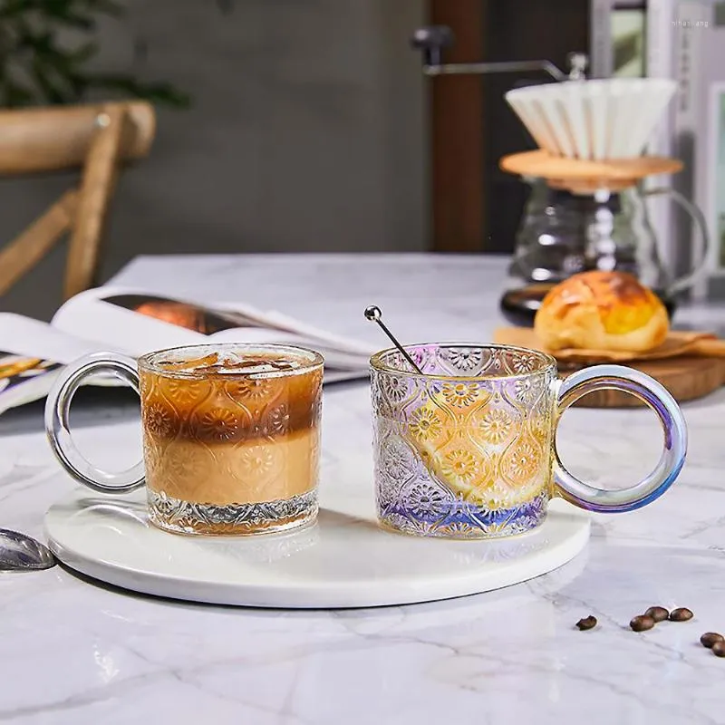 Vinglas 250 ml Glass Coffee Cup Creative Big Ear Handtag värmebeständig mjölkmuggar ölsaft te whisky heminredning gåva