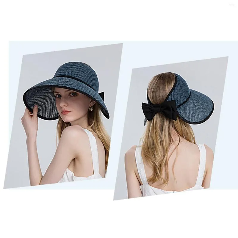 Womens Tethered Sun Hat With Bow With Wide Brim And Double Large Brimming  Back Packing For Outdoor Sun Protection From Humom, $9.22
