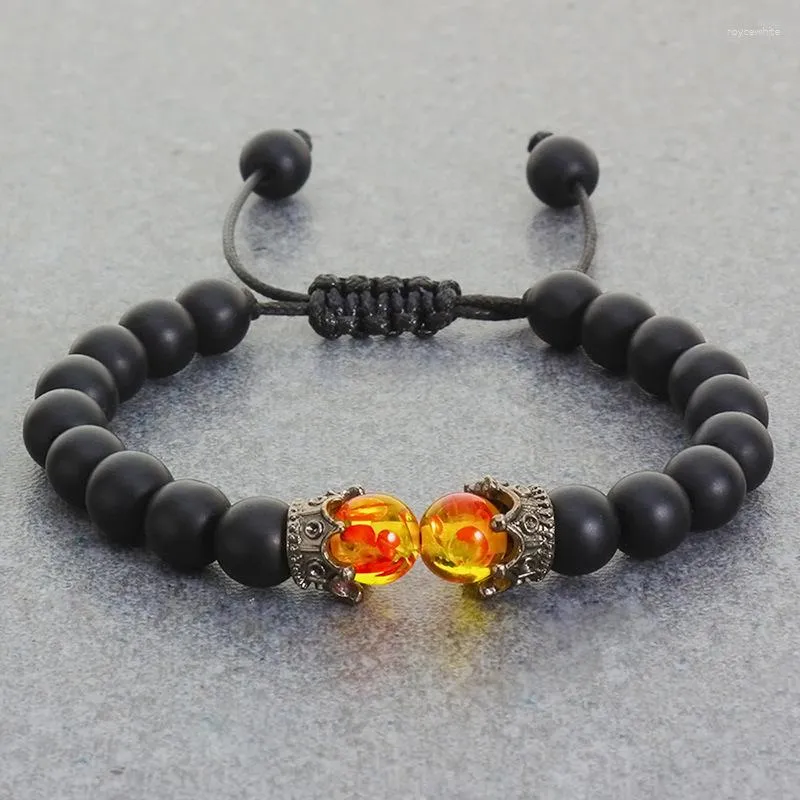 Bedelarmbanden zwarte lava stenen kroon tijger oog kralen armband voor mannen vrouwen gevlochten handgemaakte verstelbare sieraden