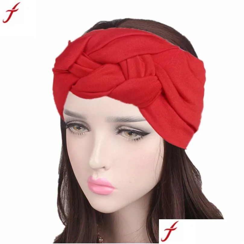 Saç Aksesuarları Türban Kafa Bantları Kadınlar Twist Streç Saç Bantları Boho Head Warp Band Geniş Elastik Bandana Kızlar Dönüş Teslimat Dhobj