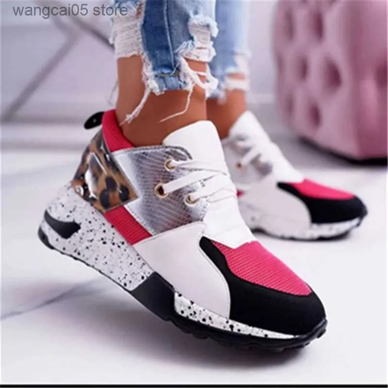 Chaussures habillées femmes printemps semelle épaisse baskets femme hauteur augmentée plate-forme chaussures Sneaker fille chaussures de sport décontractées grande taille 43 mocassins T230818