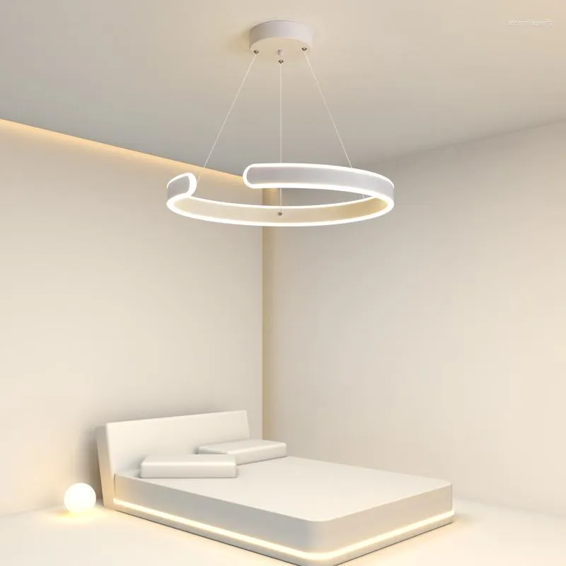 Dekorowanie pokoju żyrandola LED Art żyrandol Lampa Lampa światła Nowoczesne pierścień sypialnia kuchnia balkon biurowy kawiarnia mieszkanie sufit