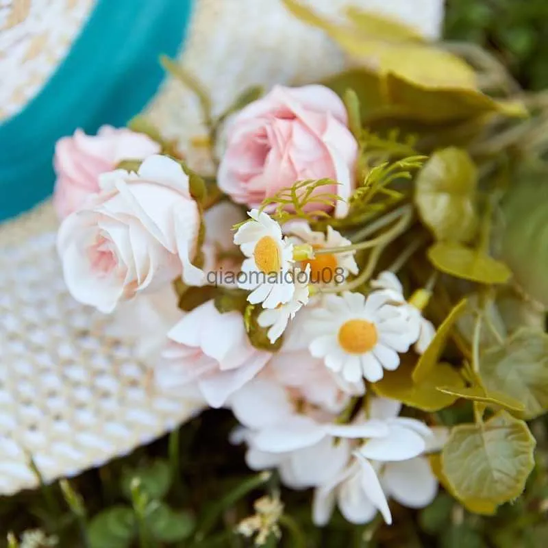 Декоративные цветы венки винтажные пиони ручной работы, искусственные розовые цветы, фальшивые шелковые цветочные свадебные букеты Стол.