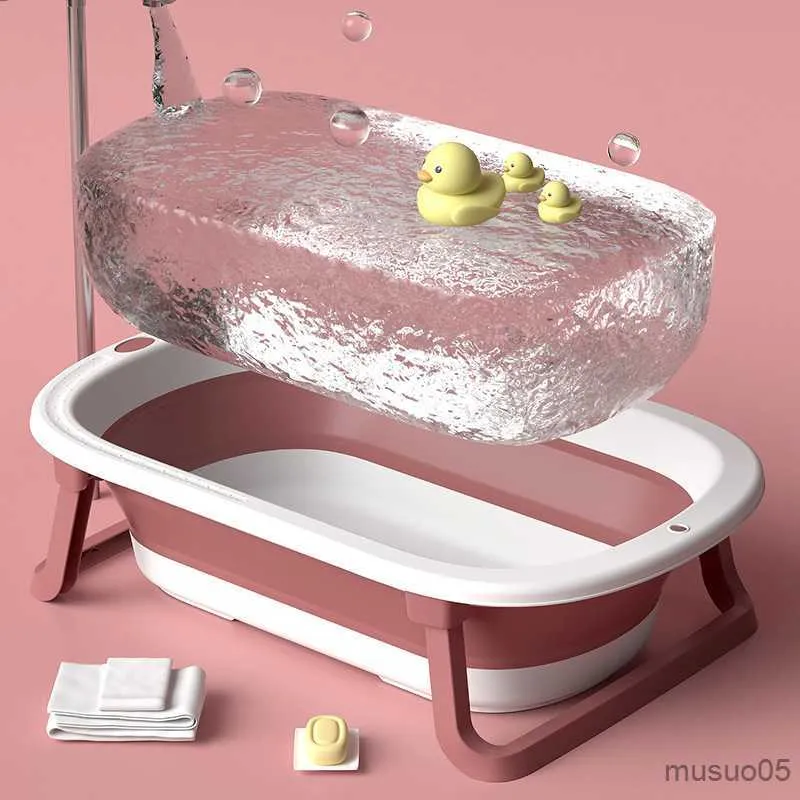 Bathing Tubs Seats Folding Baby Bathtub Non-Slip Baby Shower Bath Tub Kids Bath Bucket Portable Children Bathtubs Newborns Household Years Old R230818