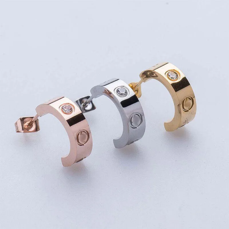 Designer -Ohrringe Mode Titanium Stahl Nägel Schraubendreher Ohrmanschettenlove Ohrringe für Herren und Frauen Gold Silber Schmuck für Liebhaber Ehepaar Geschenk