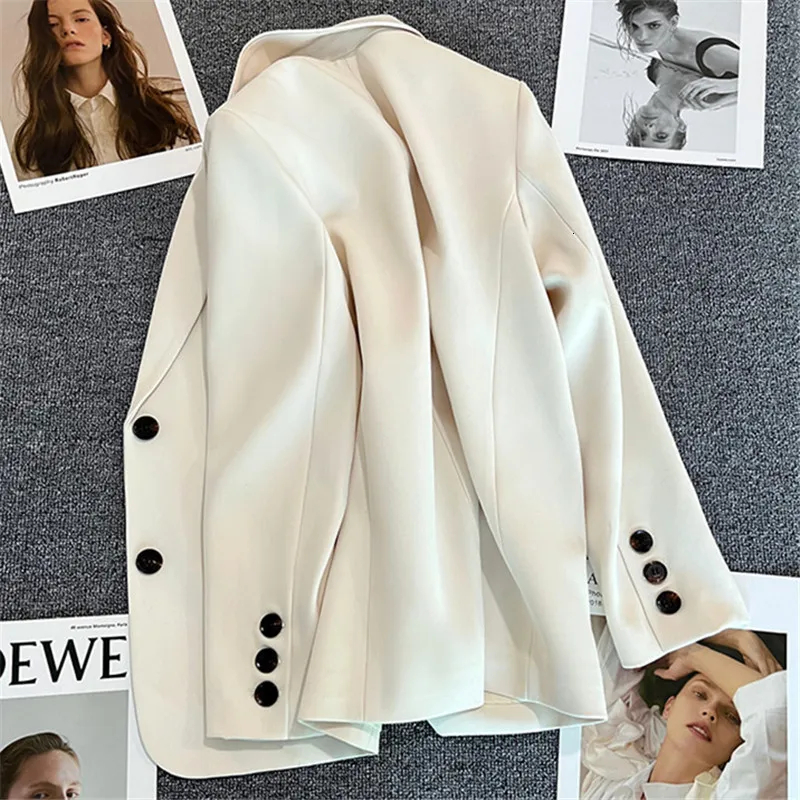 Dames pakken blazers lente mode kleine blazer jassen dames losse rechte buis temperament slanke pak jas vrouwelijke tops Koreaanse kleding 230817