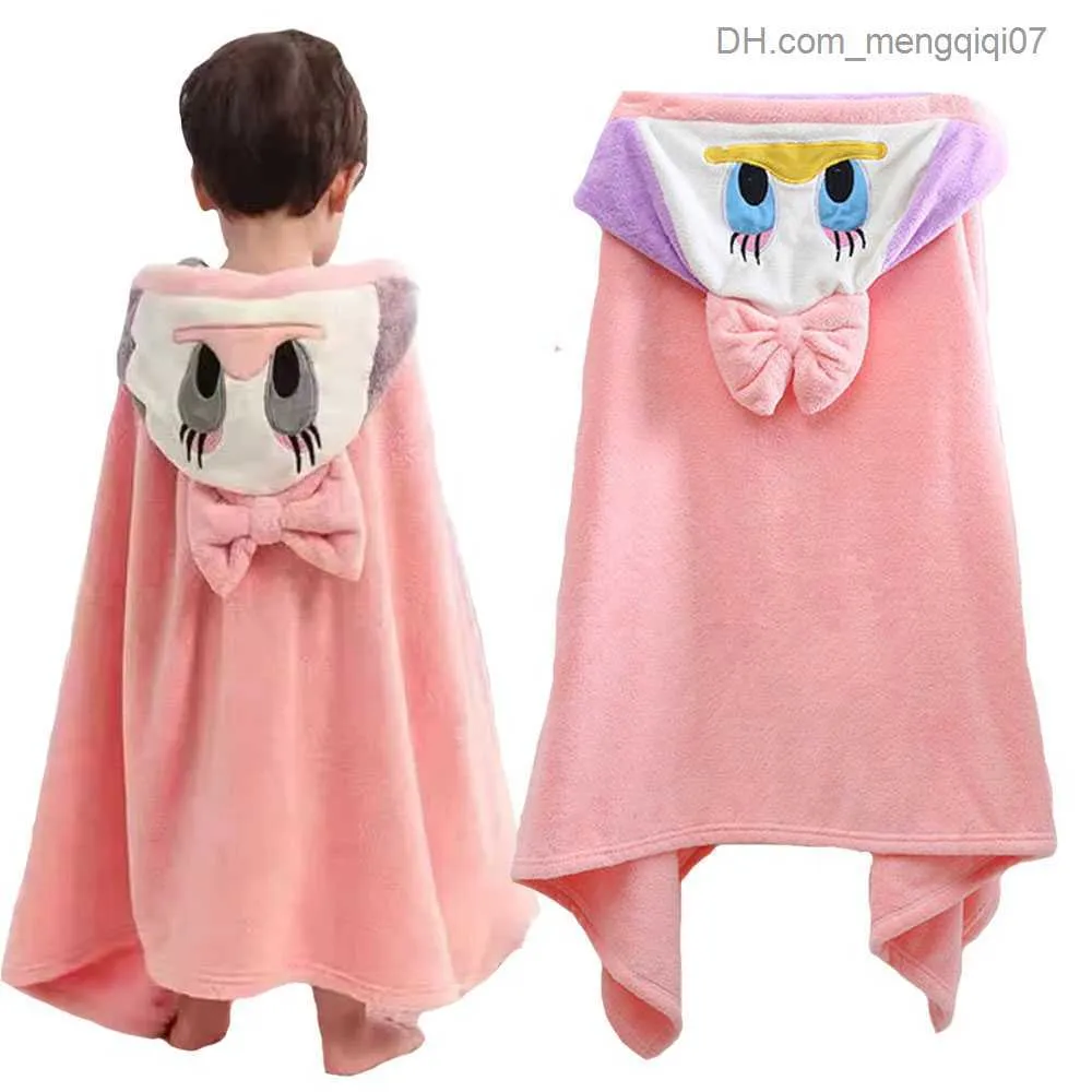 Handdoeken gewaden Baby Shower Gel Flanel Cape Cartoon Boy Girl Super Soft Hooded Spa Bath handdoek Baby Shower Gift Z230819