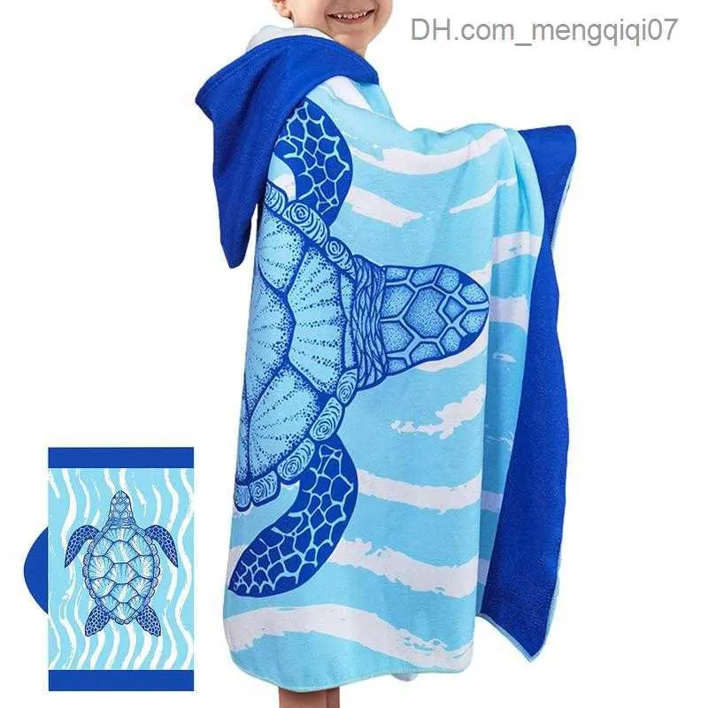 Towels Robes Children's bathroom hooded soft terry towel household coat breathable children's swimming and changing towel Z230819