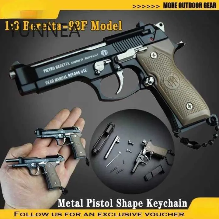 5x PCS Lot - Gold Gun Keychain Pistol Keyring Novelty Big Key Ring Fob  Gifts