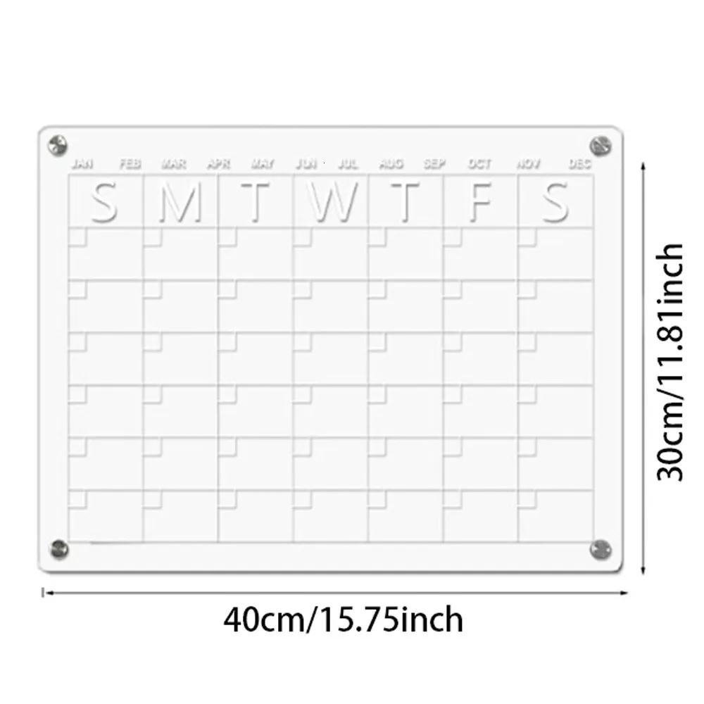 Calendrier Magnetique Frigo 2 Panneaux Acryliques RéUtilisables